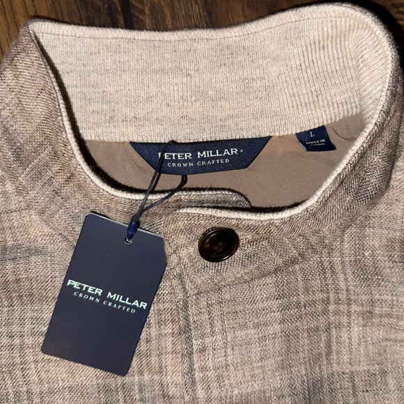 Peter Millar Crown Crafted Summer Journeyman Plaid Linen Wool Vest in Argil - Picture 9 of 15